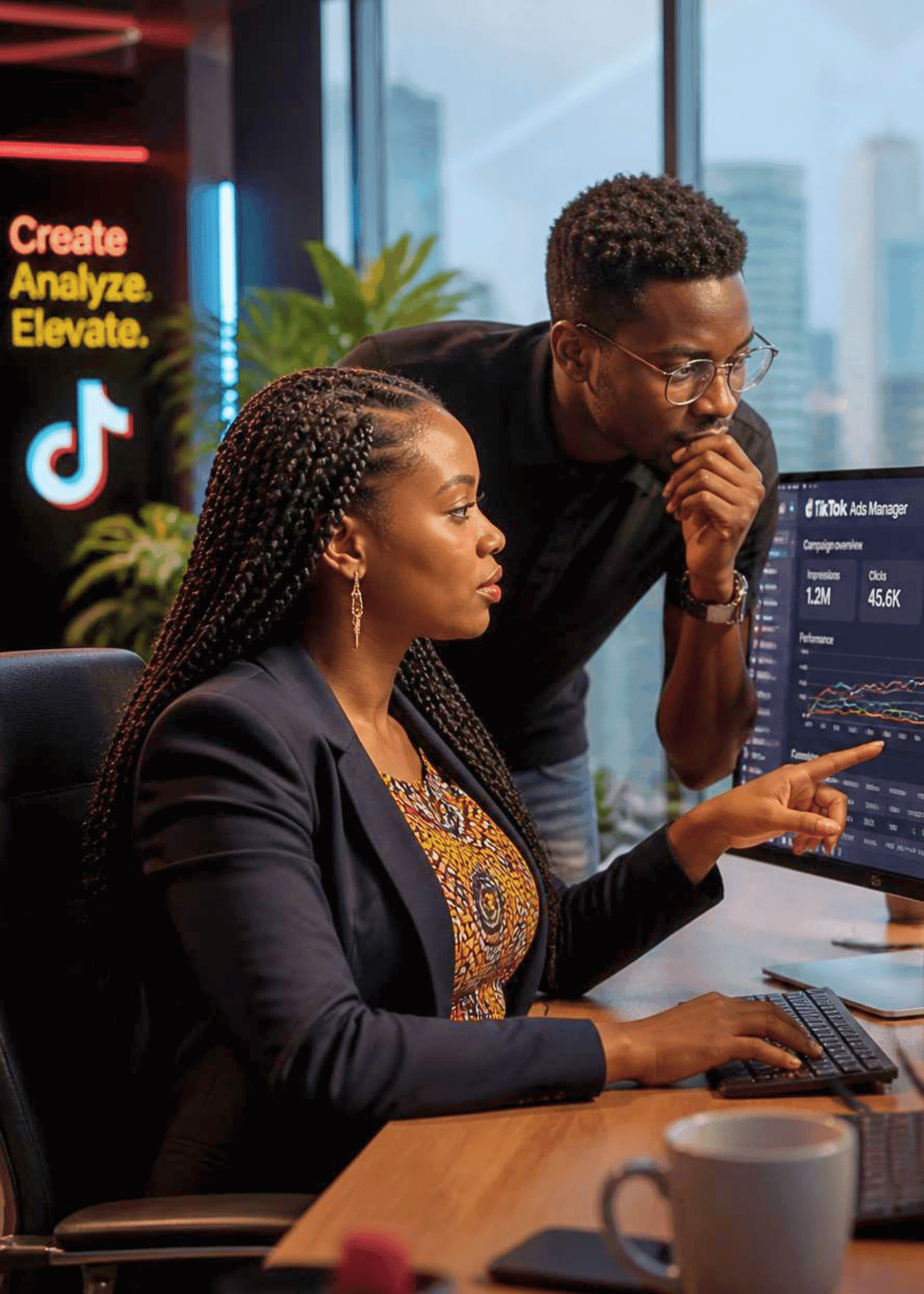 Business team collaborating around a table