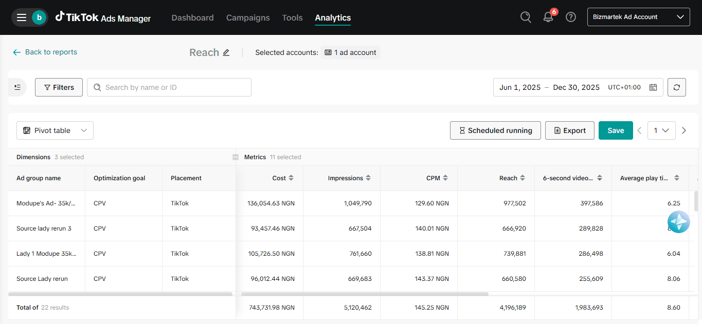 TikTok analytics proof